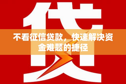 特克斯不看征信贷款，快速解决资金难题的捷径