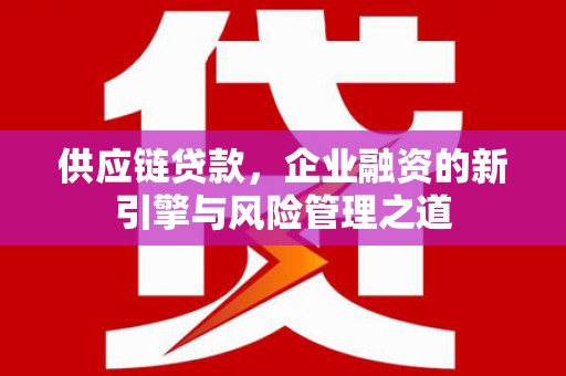 特克斯供应链贷款，企业融资的新引擎与风险管理之道