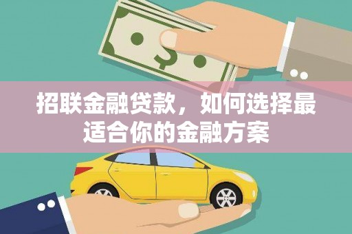 特克斯招联金融贷款，如何选择最适合你的金融方案