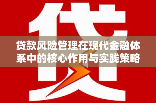 特克斯贷款风险管理在现代金融体系中的核心作用与实践策略