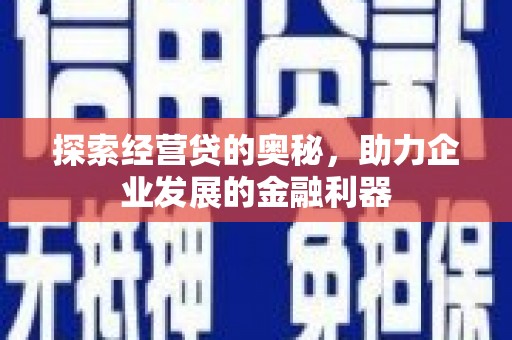 特克斯探索经营贷的奥秘，助力企业发展的金融利器