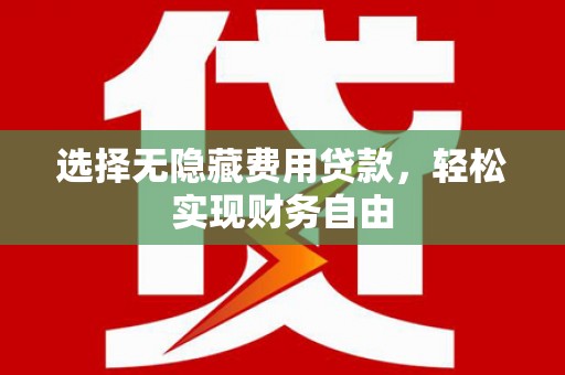 特克斯选择无隐藏费用贷款，轻松实现财务自由