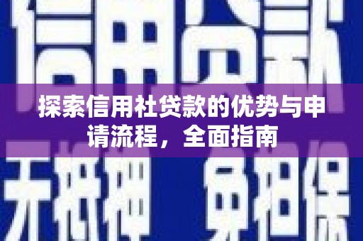 特克斯探索信用社贷款的优势与申请流程，全面指南