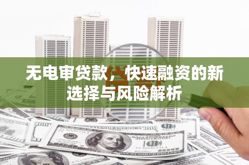 特克斯无电审贷款，快速融资的新选择与风险解析