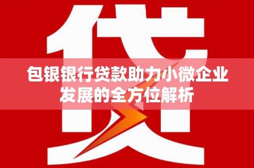 特克斯包银银行贷款助力小微企业发展的全方位解析 特克斯包银银行贷款助力小微企业发展的全方位解析