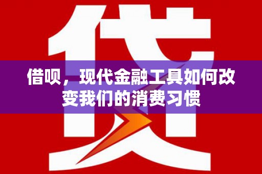 特克斯借呗，现代金融工具如何改变我们的消费习惯