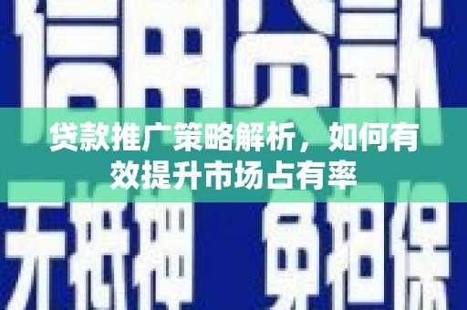 特克斯贷款推广策略解析，如何有效提升市场占有率
