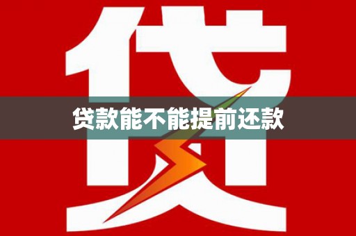 特克斯贷款能不能提前还款