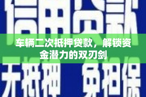 特克斯车辆二次抵押贷款，解锁资金潜力的双刃剑