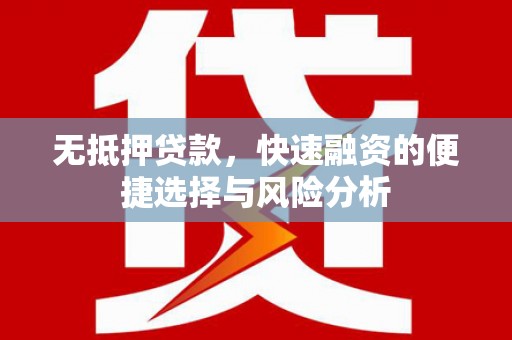特克斯无抵押贷款，快速融资的便捷选择与风险分析