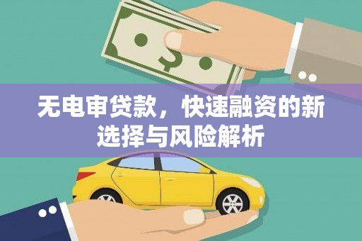 特克斯无电审贷款，快速融资的新选择与风险解析