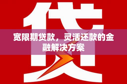 特克斯宽限期贷款，灵活还款的金融解决方案