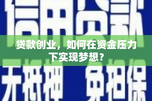 特克斯贷款创业，如何在资金压力下实现梦想？