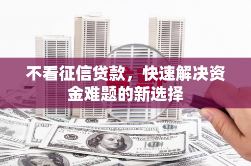 特克斯不看征信贷款，快速解决资金难题的新选择