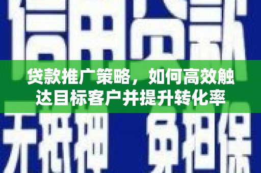 特克斯贷款推广策略，如何高效触达目标客户并提升转化率