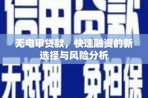 特克斯无电审贷款，快速融资的新选择与风险分析