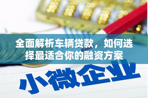 特克斯全面解析车辆贷款，如何选择最适合你的融资方案